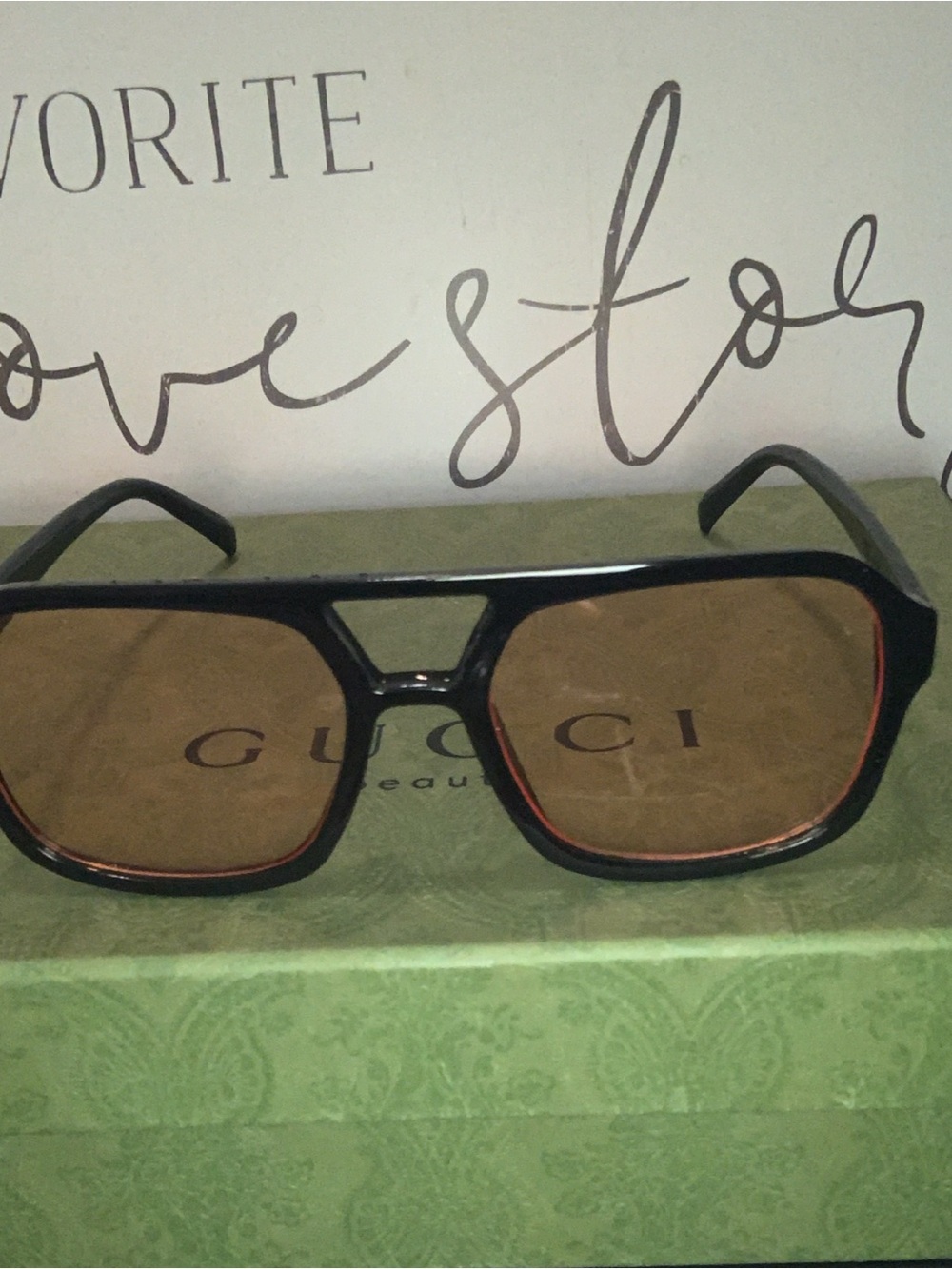 Men’s Black Frame Sunglasses with Brown Lenses